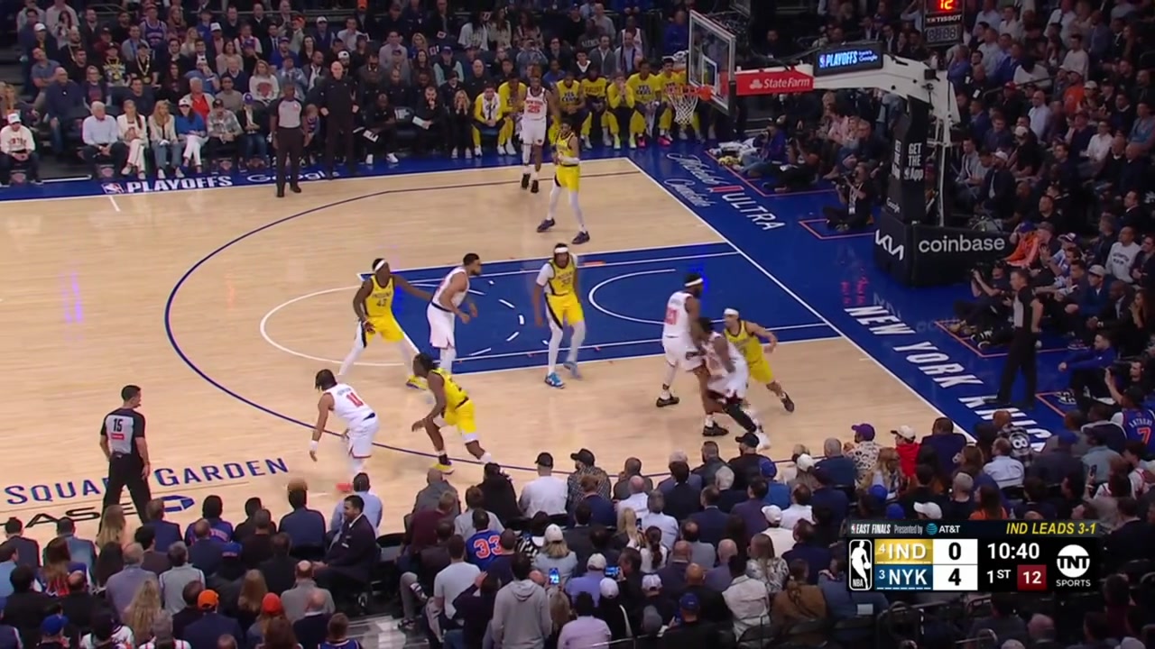 Jalen Brunson attempts to draw the fouls and still scores the tough shot
