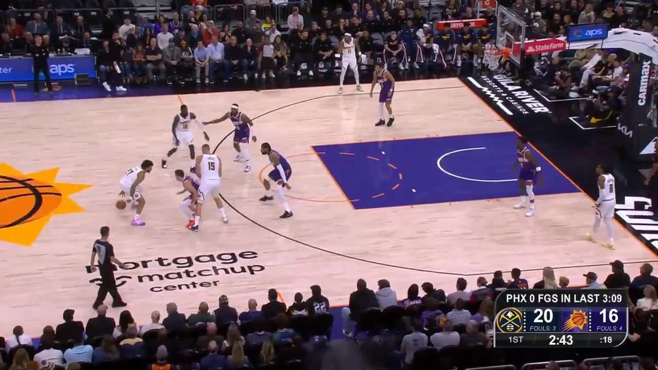 Joki muscles in for a push shot then comes right back down and buries a three on the next trip