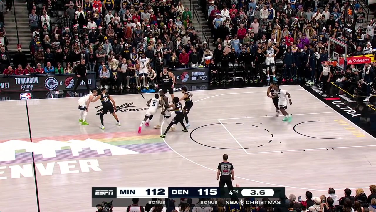 Anthony Edwards sinks the three-pointer to tie the game with 11 seconds to go