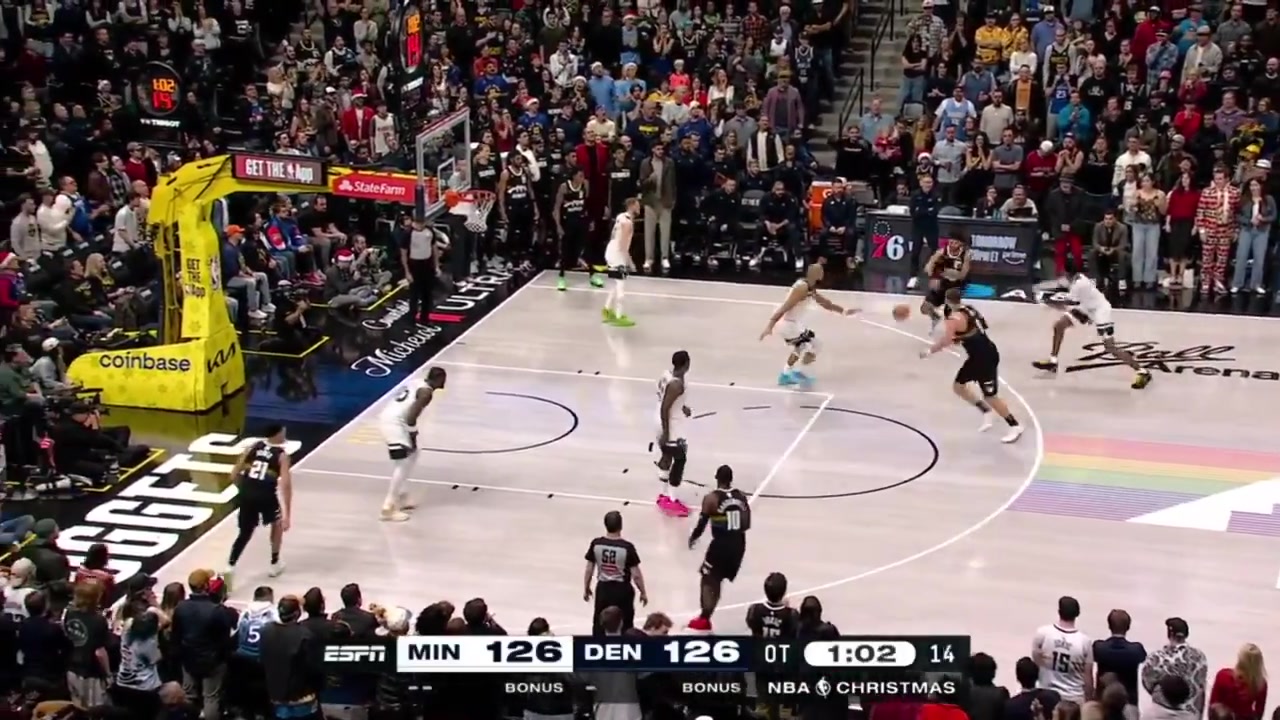Nikola Jokic called for the loose ball foul but upon coach's challenge and review it is overturned and Rudy Gobert is called for his 6th foul and he is out of the game with replays