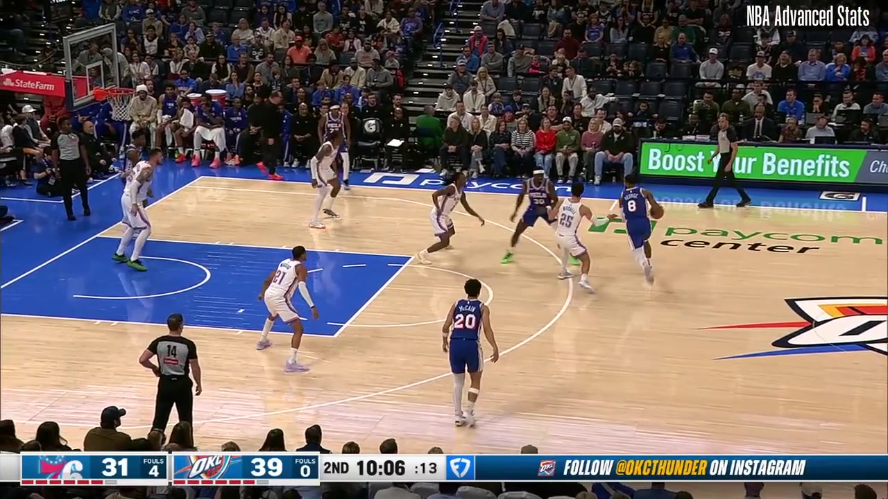 Isaiah Hartenstein blocks Adem Bonas poster attempt Bona spikes Hartensteins layup on the other end leading to a Justin Edwards transition three