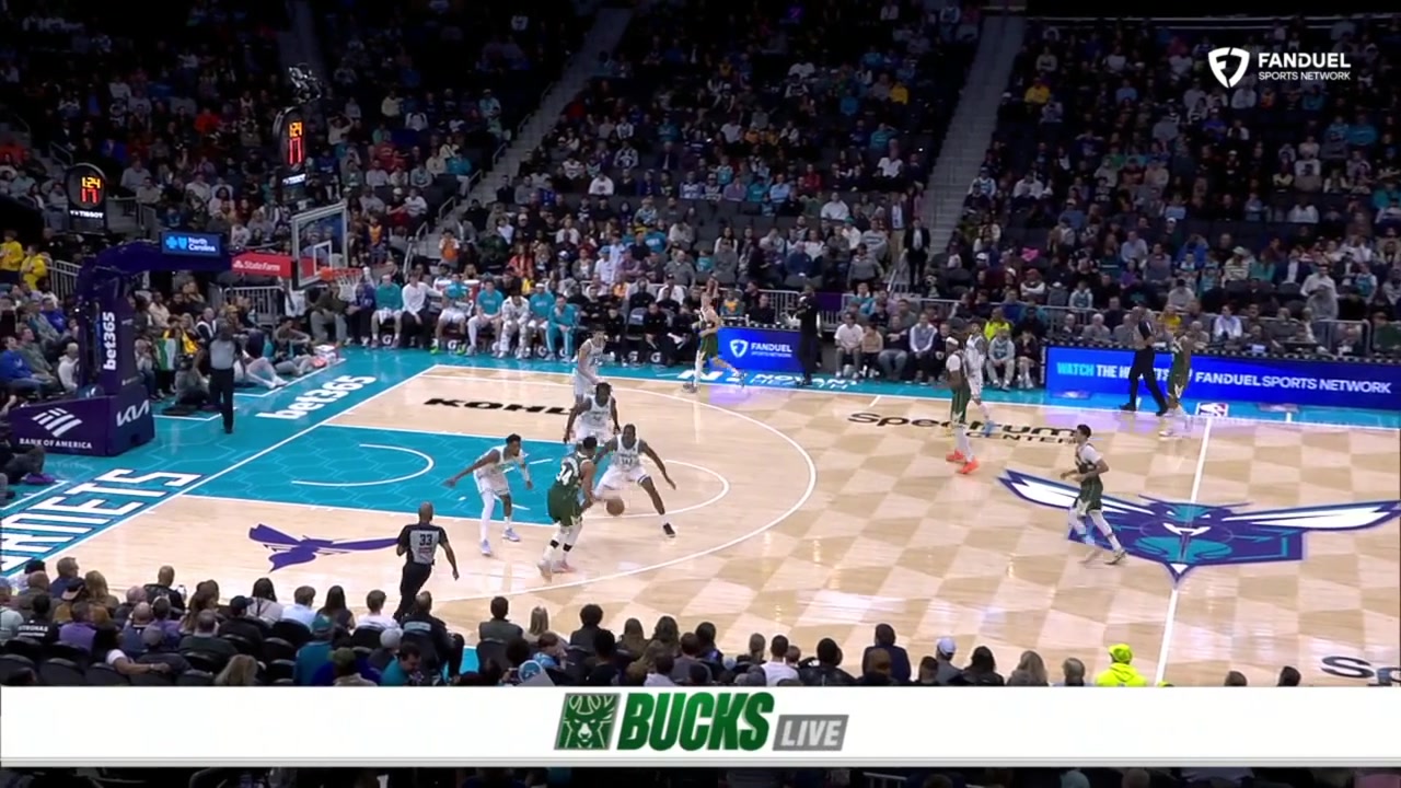 Giannis takes it hard to the rim for the and-1