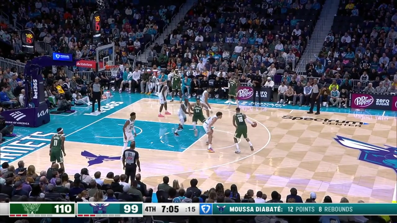 Brandon Miller intercepts the pass by Kyle Kuzma and then puts him on a poster for the And-1 dunk with replays