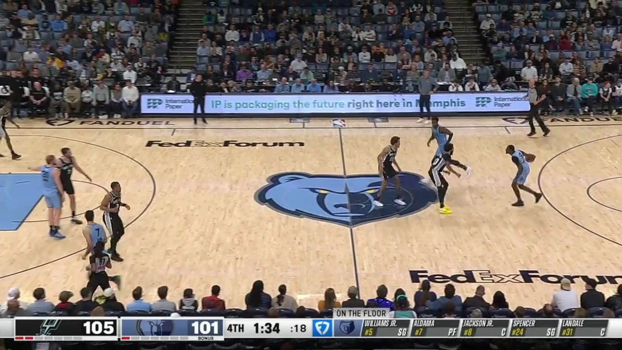 Cam Spencer hits huge clutch 3 and the step back jumper to give the Grizzlies the lead late in the 4th quarter with replays The jumper turned out to be the game-winning shot