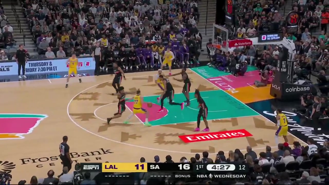 Wemby pins Luka's shot to the backboard