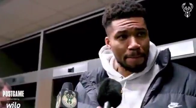 Giannis Antetokounmpo on whether or not hell remain with the Bucks past the trade deadline I dont know I take it day by day