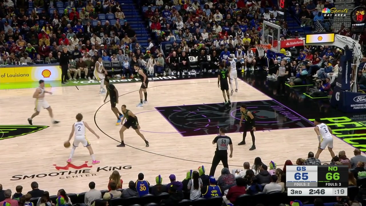 Draymond Green acts as the peacemaker between Quinten Post and Brandin Podziemski Post was rightfully upset as he didn't get the ball in the paint from Podz while being on the smaller defender off the switch