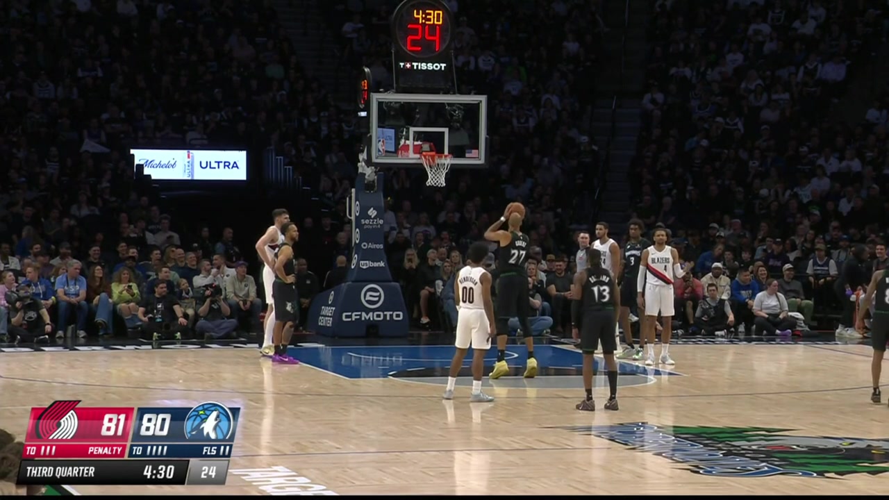 Lowlight Rudy Gobert airballs his 2nd free throw of the night