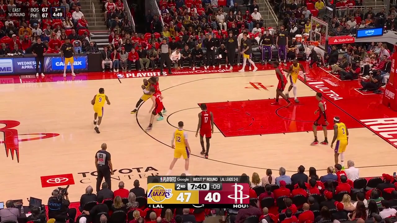 Bronny James hits the 3-pointer off his dad's screen and then the reverse layup off his dad's lob