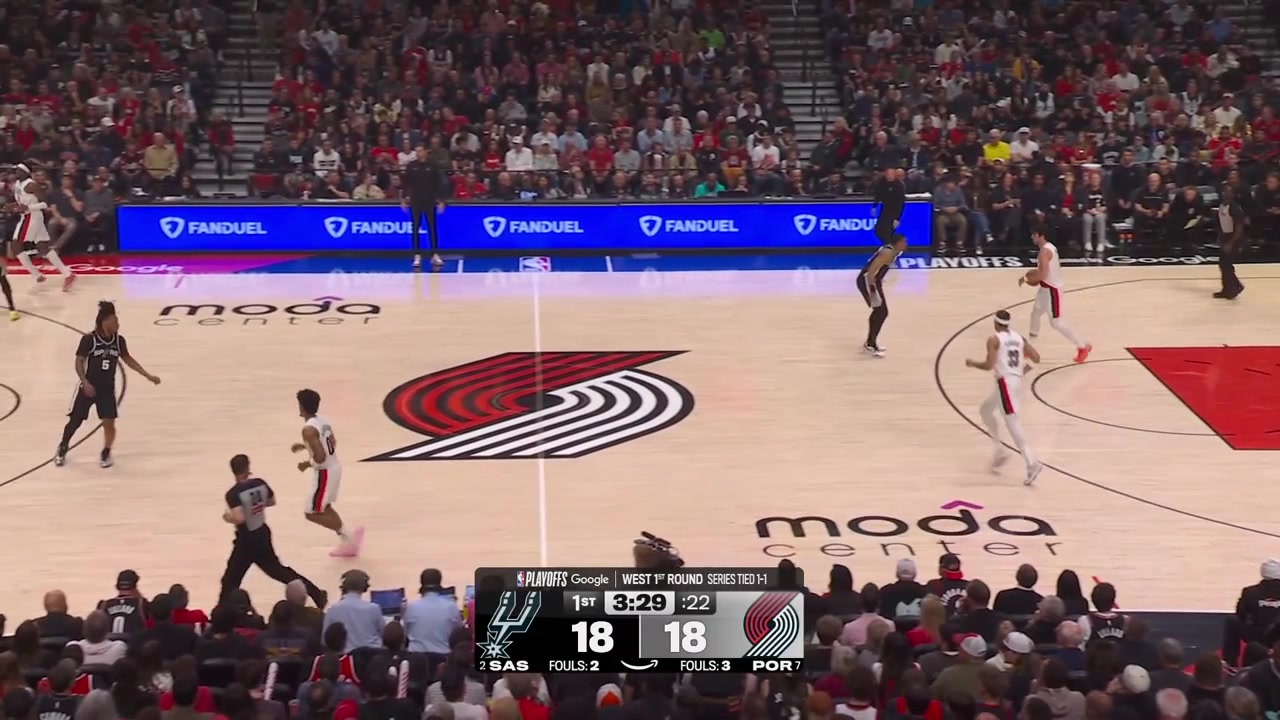 Timelord soars up high for the powerful one-handed jam off a lob by Deni Avdija with replays