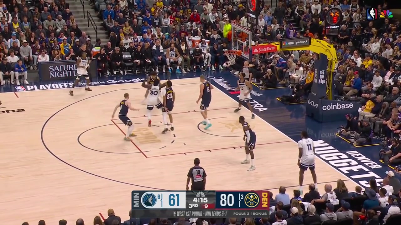 Injury Naz Reid goes down and then heads to the locker room due to an injury after Tim Haradaway Jr unintentionally stepped on his foot with replays