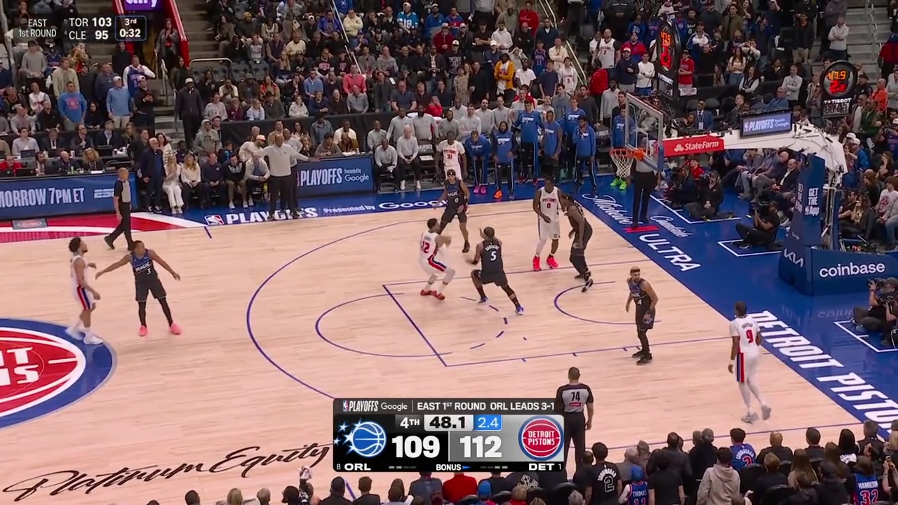 The Magic cannot grab the rebound off a miss shot by Tobias Harris and Cade Cunningham hits a big clutch step back jumper to put the Pistons up 5 with 313 seconds remaining - 45 poitns for CadeIncluding replays of his highlights from throughout the game