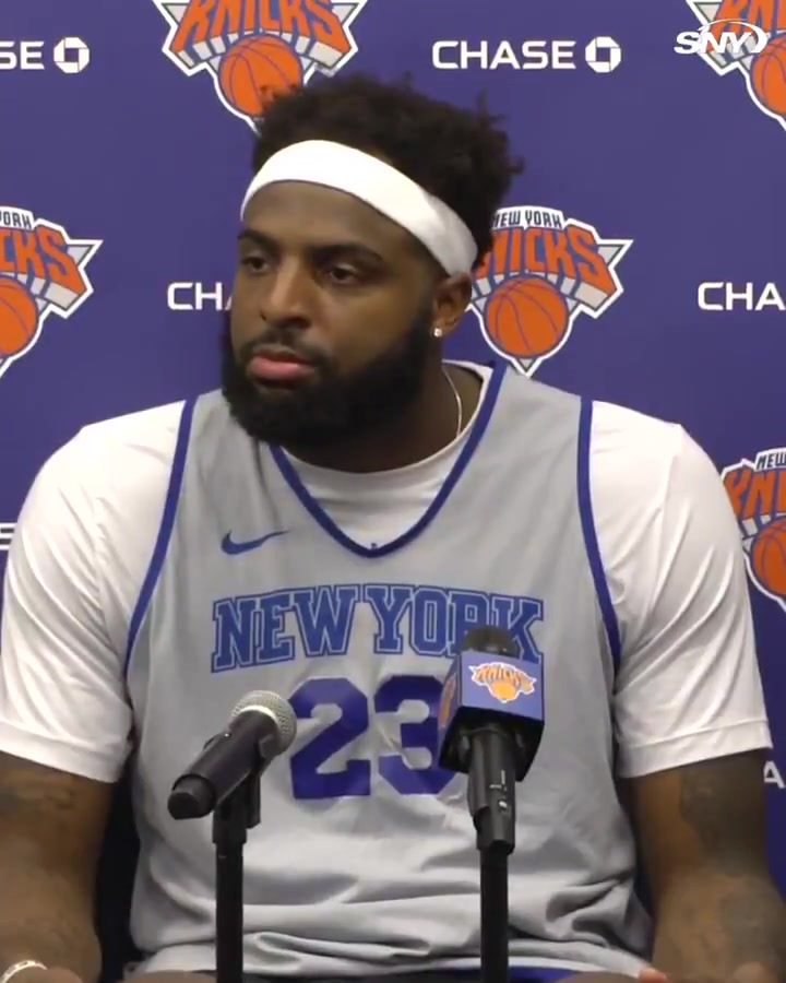 Mitchell Robinson says the NBA talked to him about his social media posts after the Knicks' win in Game 6 What were those conversations like Honestly I forgot I wasn't paying attention
