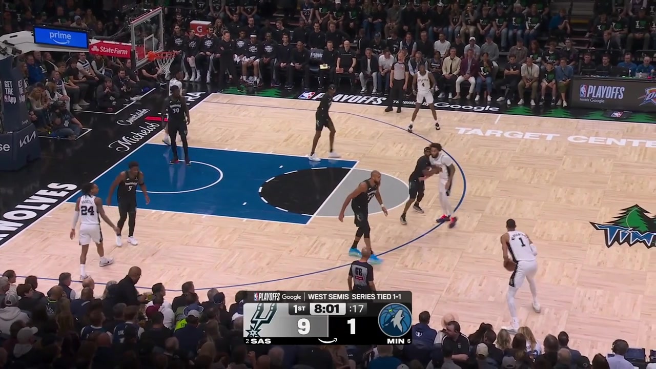 Victor Wembanyama scores off the spin move on Rudy Gobert to give him 9 pointsIncluding Wemby replays9 Points 4 Rebounds 2 Blocks in 4 minutes
