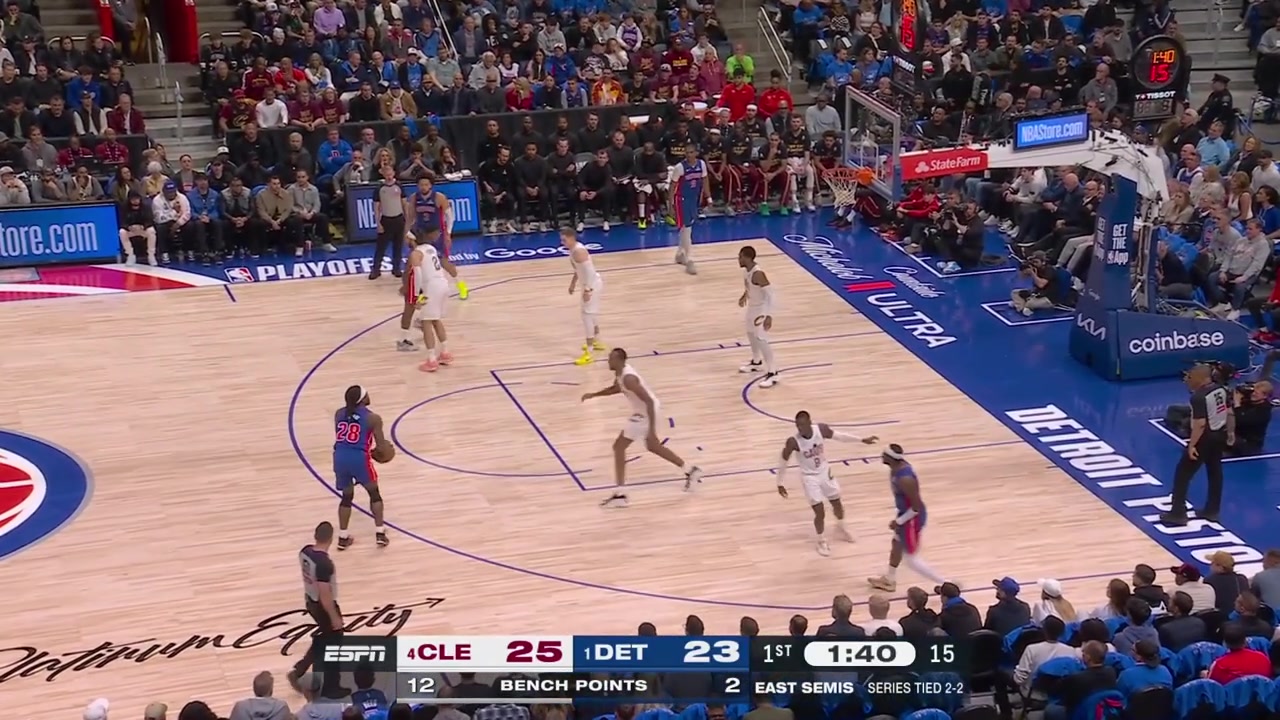 Isaiah Stewart makes his 3rd 3-pointer of the 2026 NBA Playoffs he is now 35