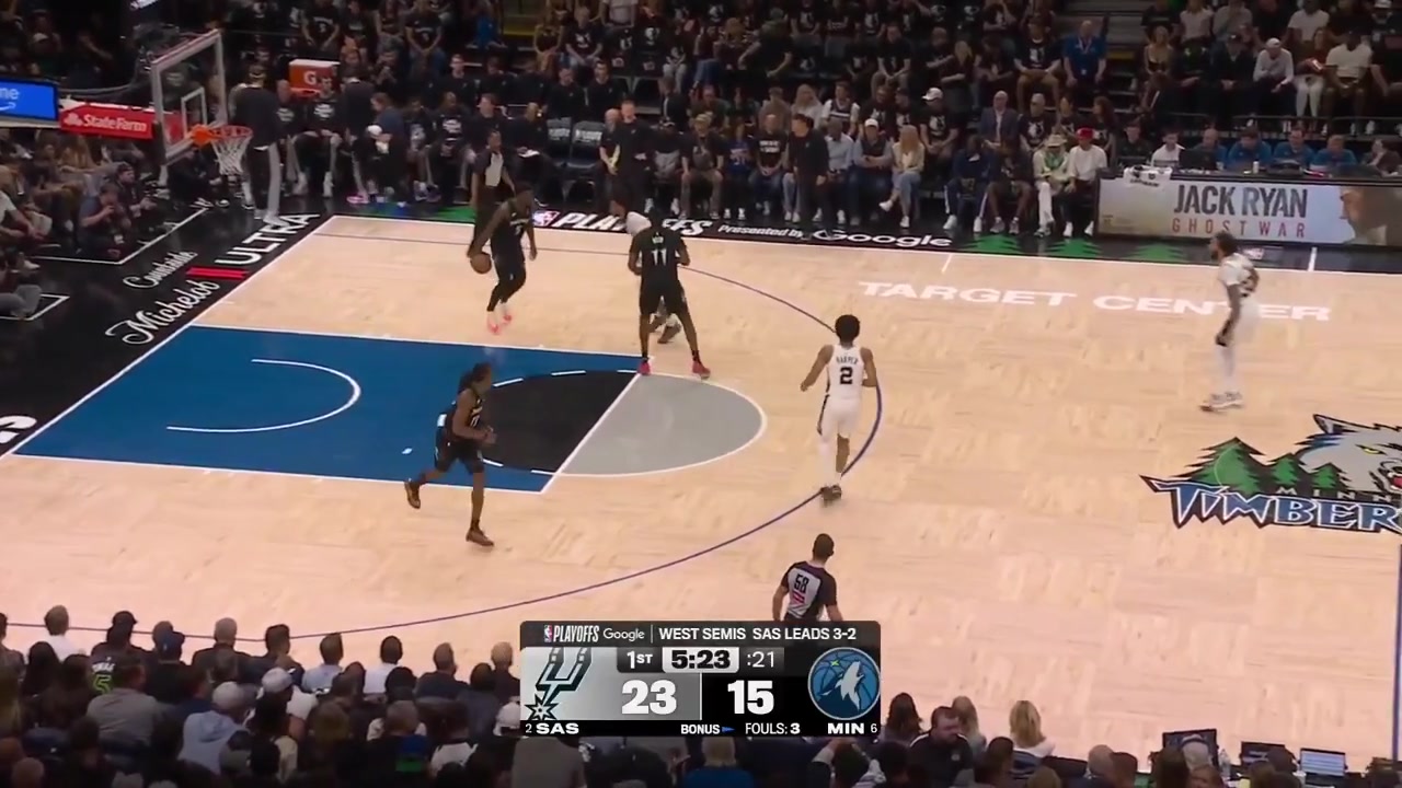 Julian Champagnie full highlights vs Minnesota Timberwolves last night 139-109 W - Game 6 - Western Semifinals - 2026 NBA Playoffs18 Points on 510 FG 49 from 3 444 44 FT 5 Rebounds 2 Assists ZERO turnovers 2 Steals 3 PF and a - of 35 game high in 2543 MP