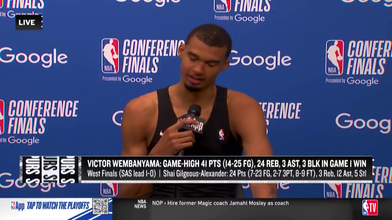 Victor Wembanyama on how he felt watching Shai Gilgeous-Alexanders MVP ceremonyFeels like I still got a lot to learn I want to get that trophy many times in my career