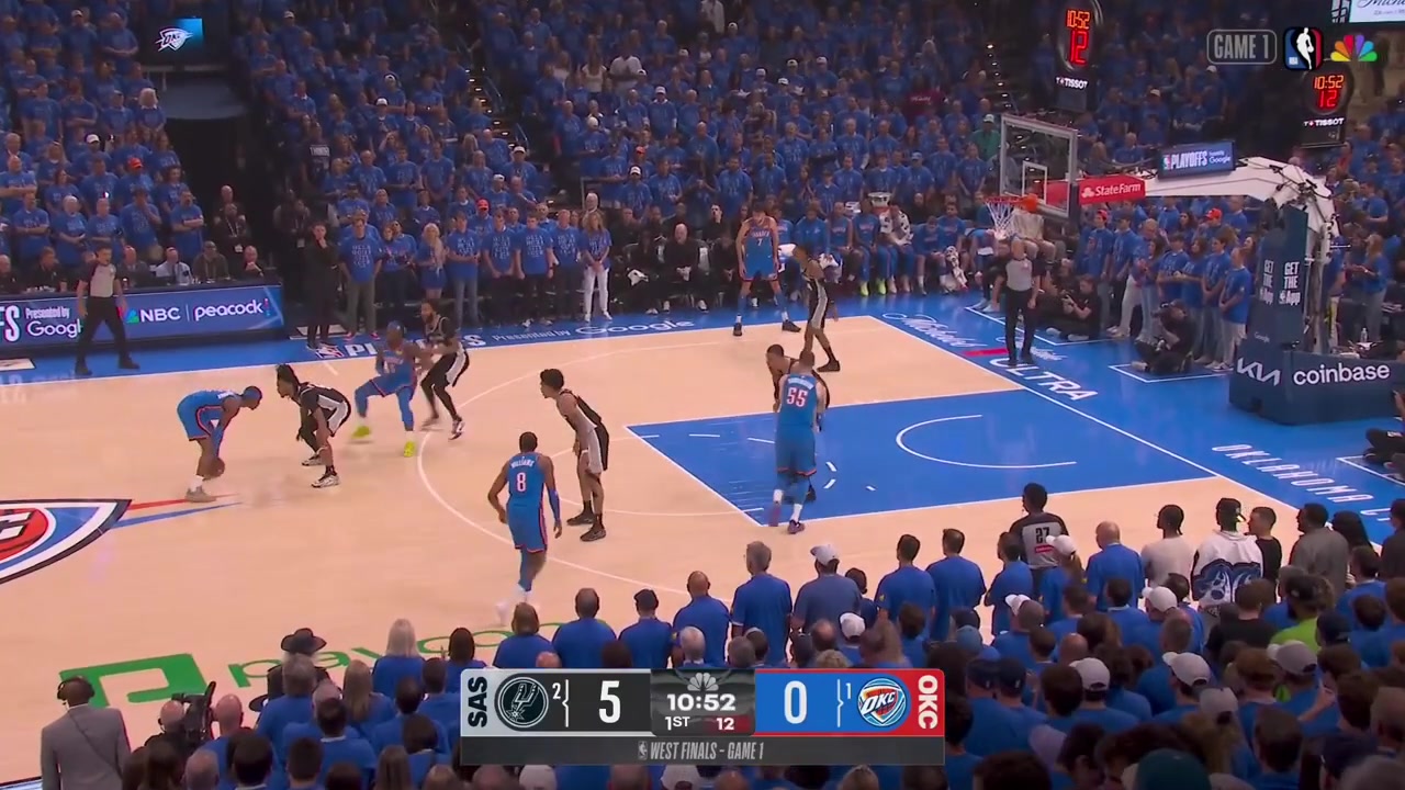 Shai Gilgeous-Alexander full FOOTAGE vs San Antonio Spurs last night 115-122 L in OT2 - Game 1 - WCF - 2026 NBA Playoffs 24 Points on 723 FG 300 27 from 3 286 89 FT 889 3 Rebounds 12 Assists 4 TOV 5 Steals 1 Block 3 PF - of -15 worst in game in 5116 MP