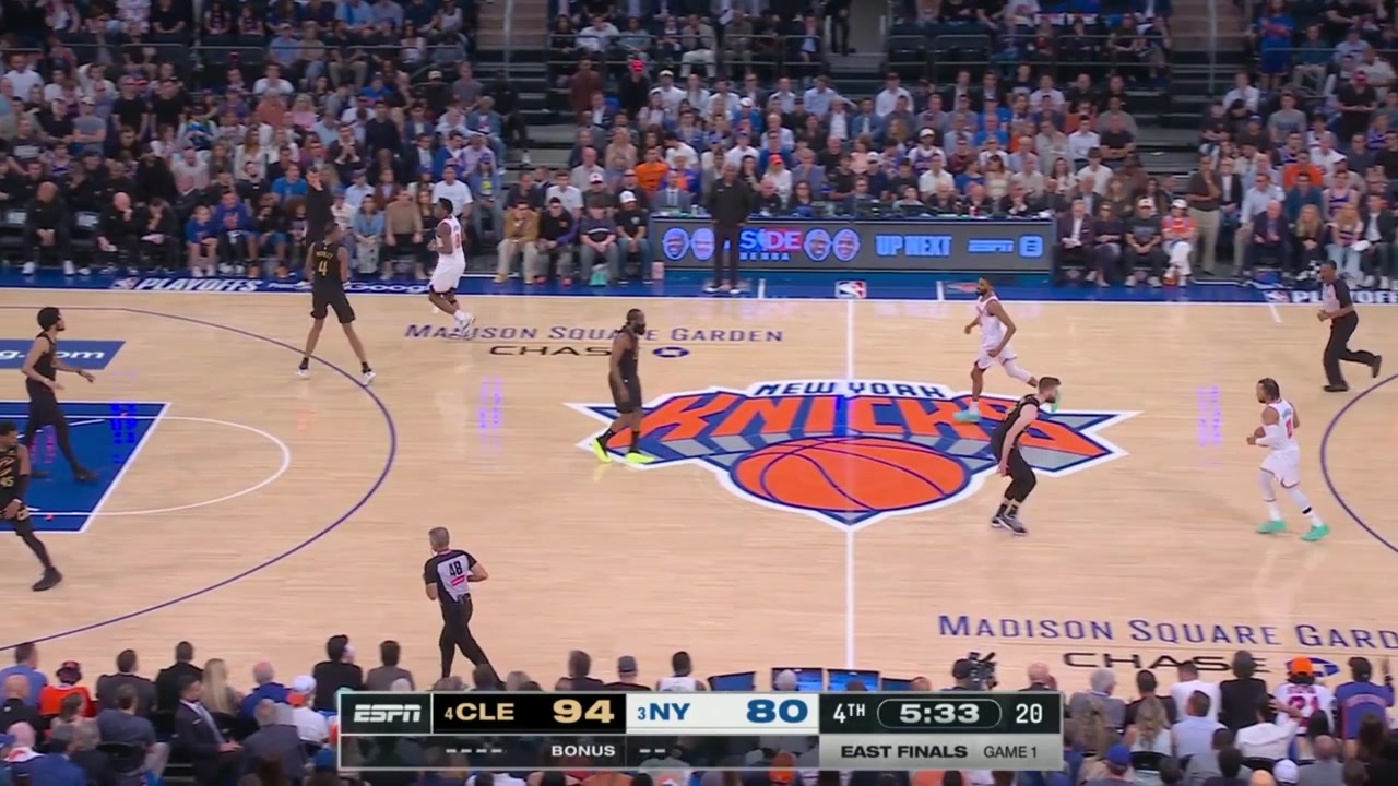 Brunson makes a ridiculous finish off the top of the glass