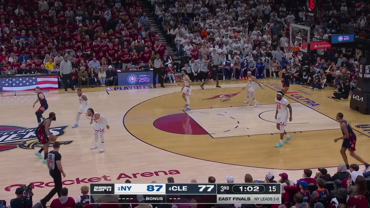 James Harden hunts for Jalen Brunson dribbles and scores the And-1 layup on Brunson and Mitchell Robinson with replays
