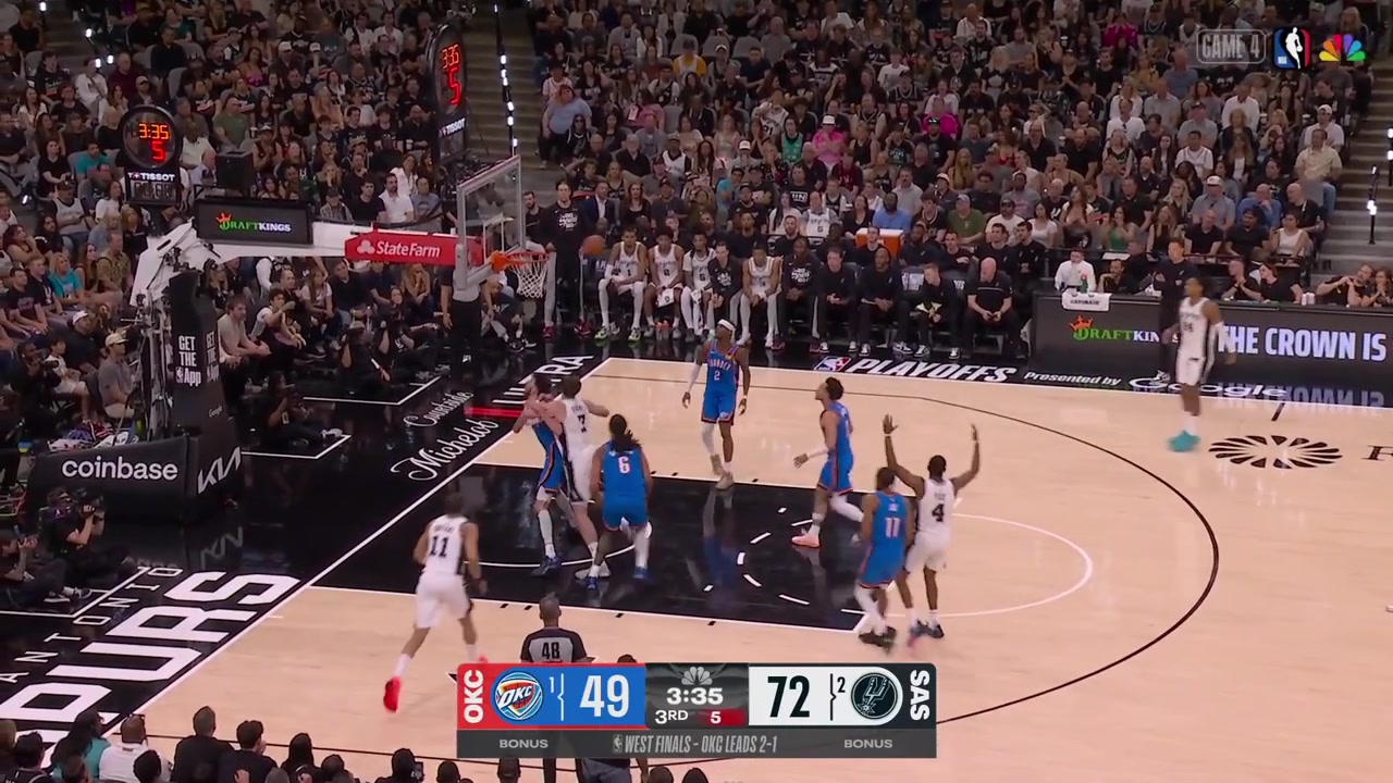 Shai Gilgeous-Alexander with the lefty layup to cut the Spurs' lead to 21 and Mitch Johnson takes a timeout