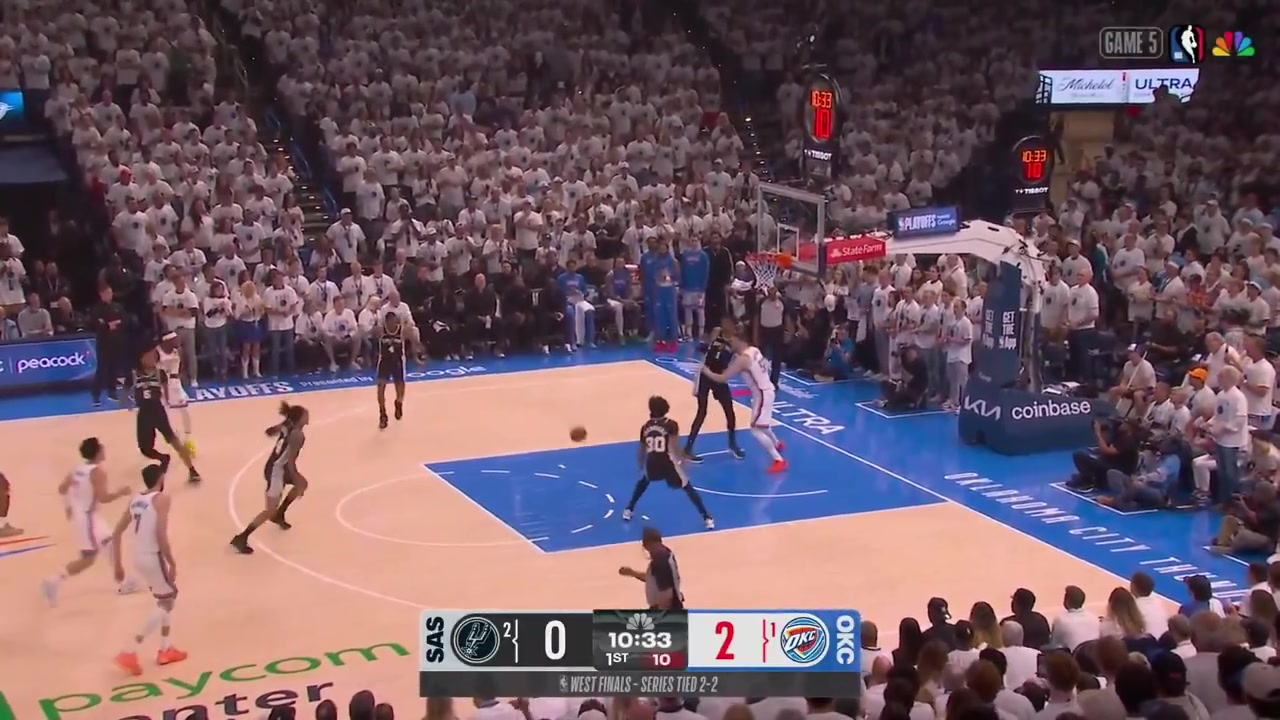 Julian Champagnie full highlights vs Oklahoma City Thunder 114-127 L - Game 5 - Western Conference Finals - 2026 NBA Playoffs22 Points on 815 FG 533 48 from 3 23 FT 8 Rebounds 3 Off Rebs 1 Assist 2 TOV 3 Steals 4 PF and a - of -20 game low in 3010 MP