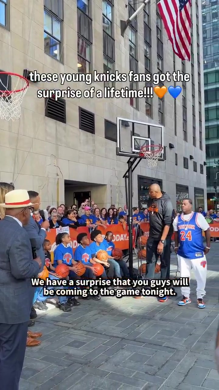 Patrick Ewing surprised a group of young Knicks fans with tickets to Game 3 AND Game 4 this morning
