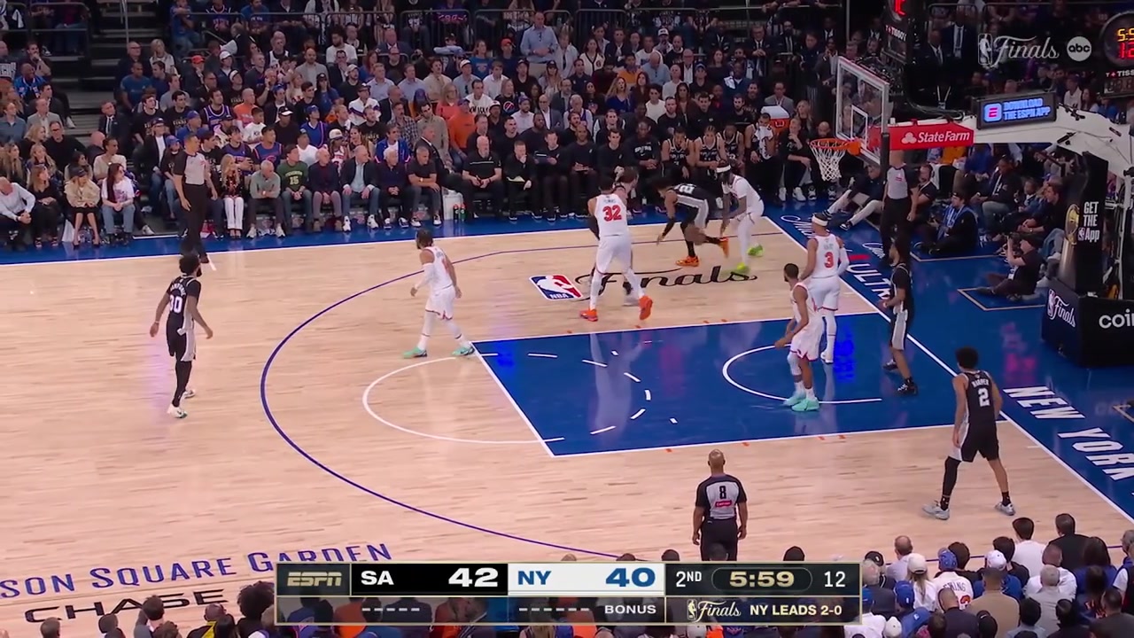 Clarkson steals the ball from Vassell but throws it away to Castle who gets the And-1 layup