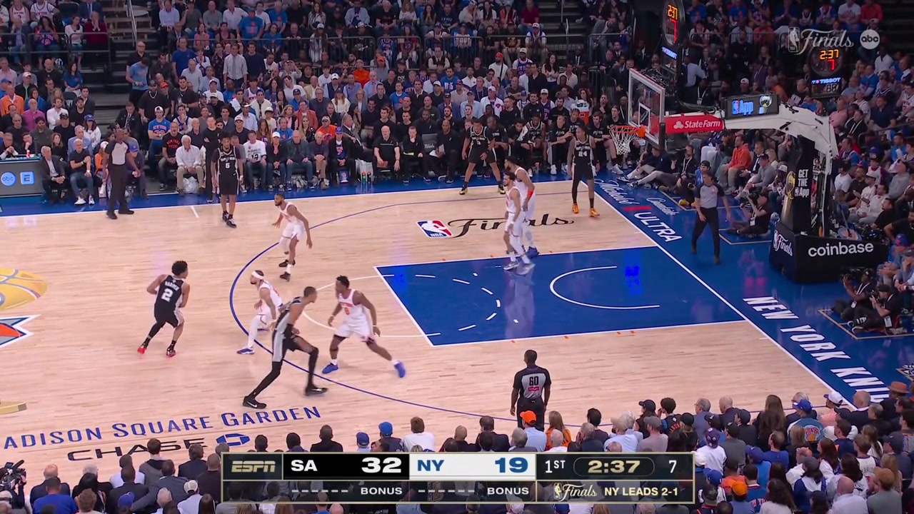 Dylan Harper takes on Jose Alvarado and scores the jumper to beat the shot clock