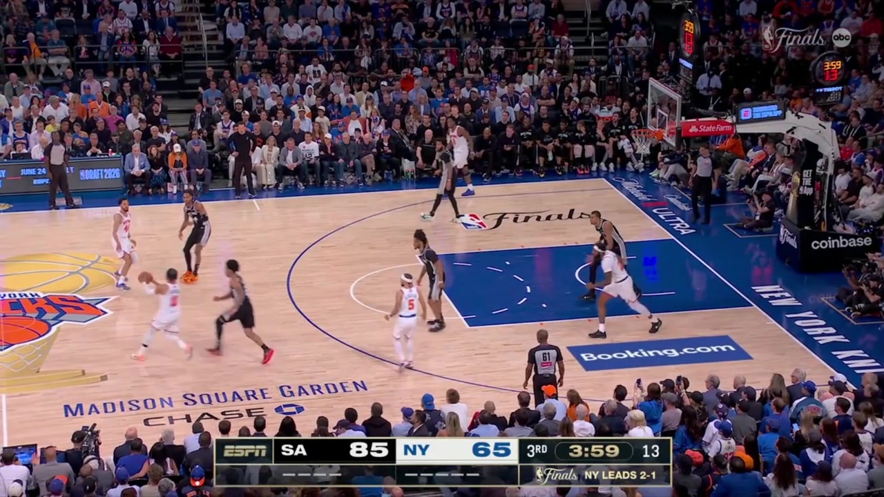 Brunson gets the 1-legged jumper to fall as he is fouled