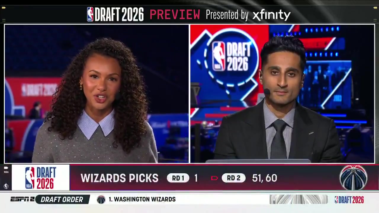 Charania The league-wide belief right now is that BYU's AJ Dybantsa is who's being looked at strongest for that No 1 overall pick with the Washington Wizards
