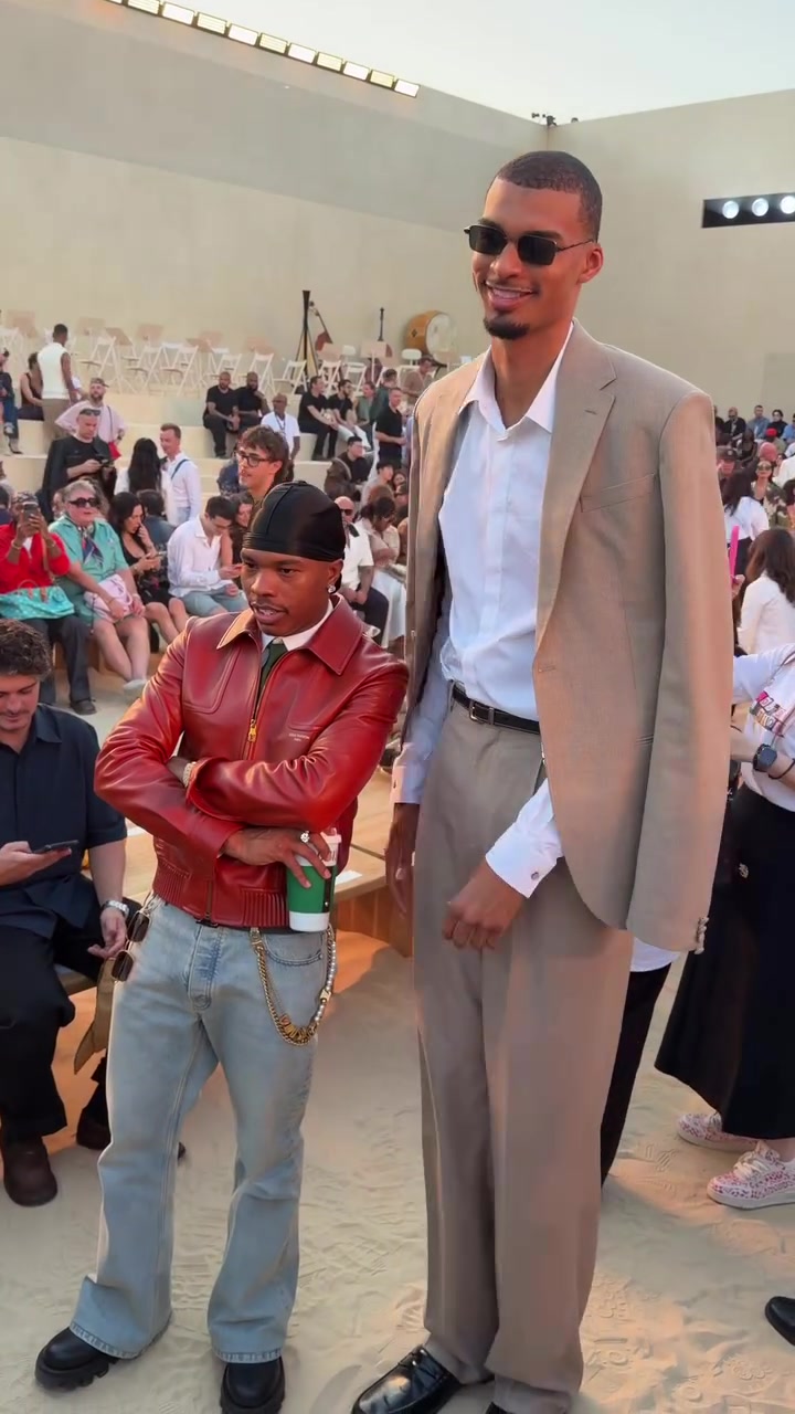 Wemby Chilling With Rapper Lil Baby At Louis Vuitton SS27 Event in Paris