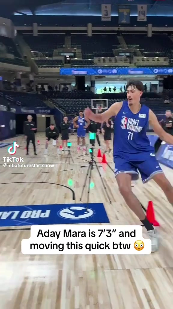 Aday Mara moving pretty quick for a 73 big man at the combine