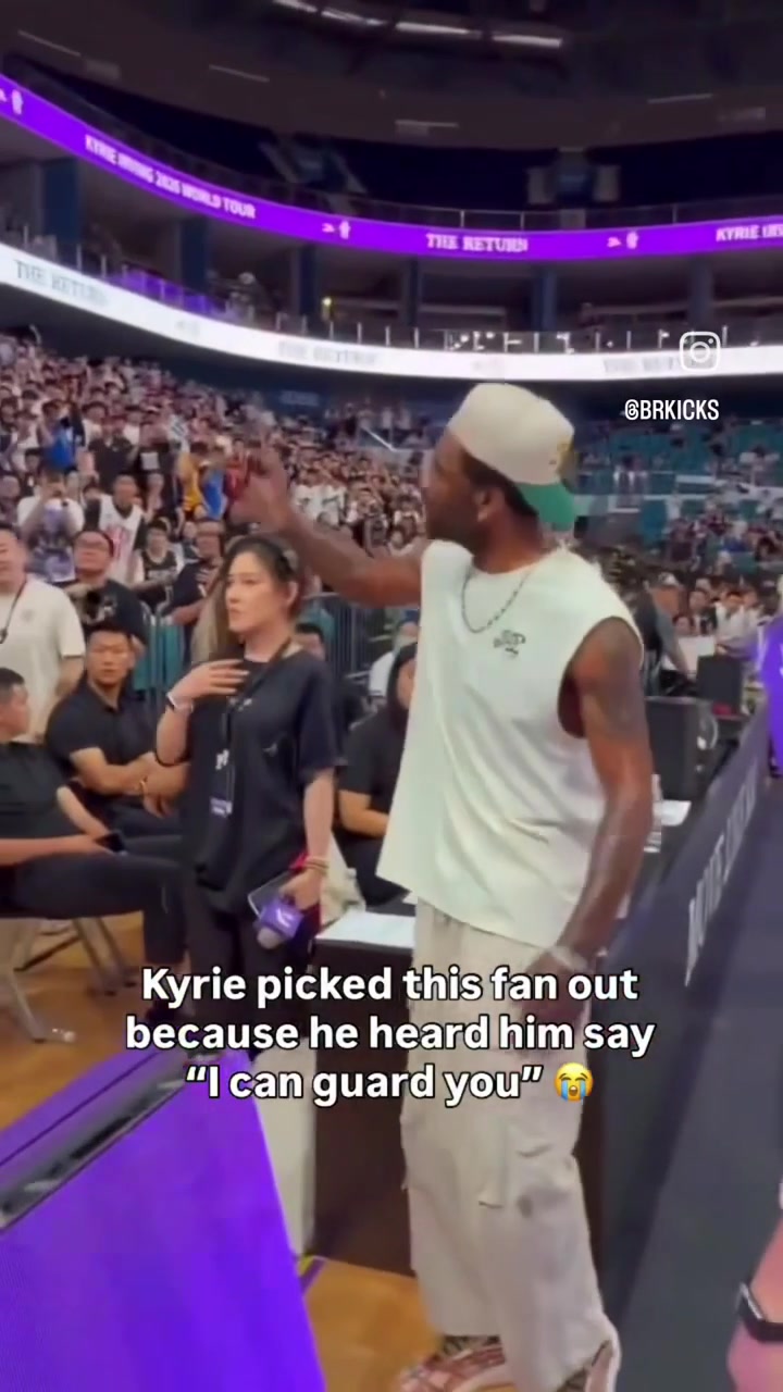 Kyrie Irving goes up against young fan who believed he can guard him
