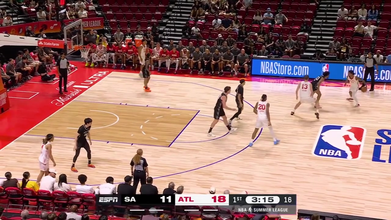 RJ Melendez intercepts the pass and soars for the fastbreak dunk