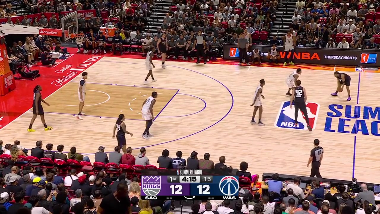 AJ Dybantsa blocks the 3-point attempt by Darius Acuff Jr and finishes the layup at the other end with a replay