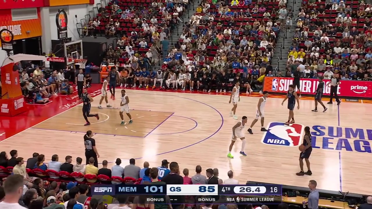 Javon Small soars for the two-handed poster dunk over Chance McMillian with replays
