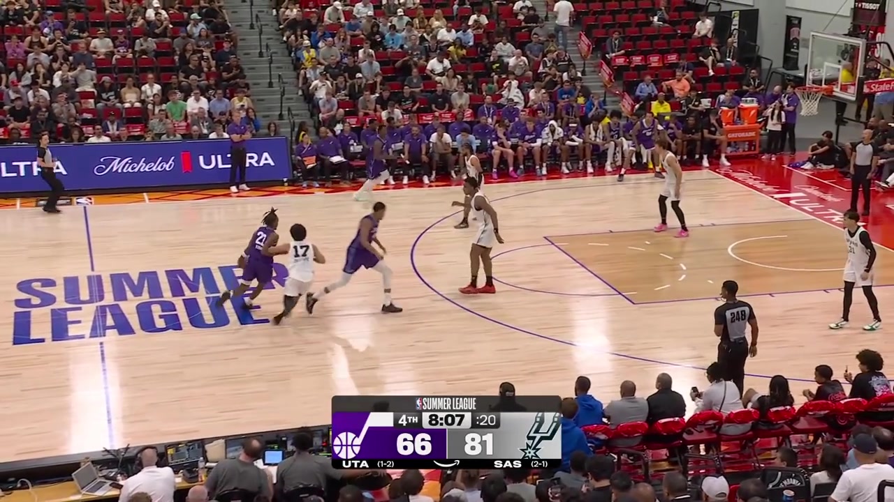 RJ Melendez rocks the two rim with the two-handed jam off an assist by Igor Milii Jr with replaysThe Spurs need to score as many points as possible to get into the Summer League playoffs