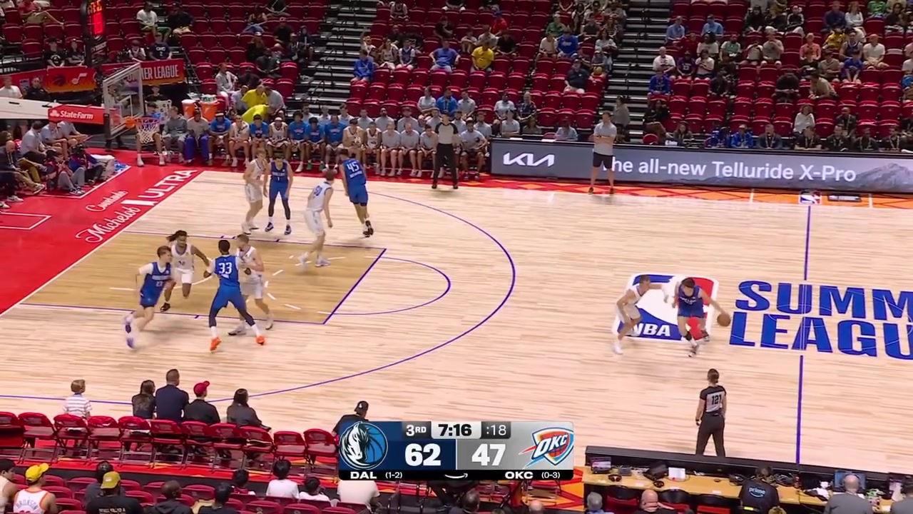 Tobi Lawal with the alley-oop poster dunk on Christoph Tilly with replaysSergio De Larrea with his 10th assist of the game