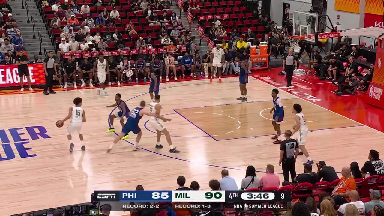 Lowlight Pete Nance's open dunk attempt gets rejected by the rim off a pass by Nate Ament with replays