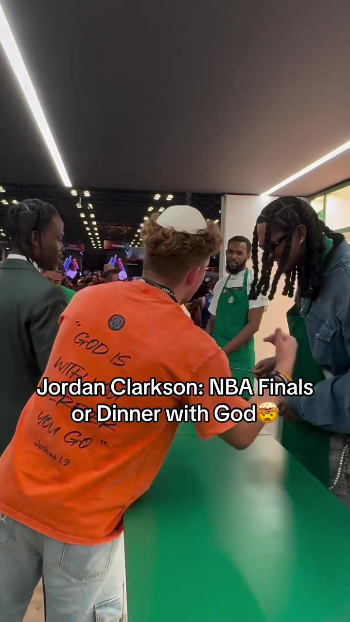 Knicks Champion Jordan Clarkson when asked if he would rather win back-to-back Finals OR have dinner with God Win back-to-back NBA Finals