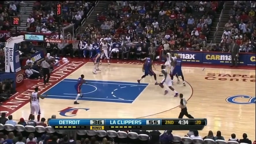 Deandre Jordan DESTROYS Brandon Knight on the lob pass from CP3
