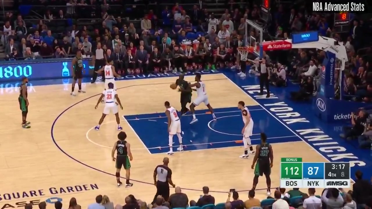All 57 field goal attempts by 7'6'' Tacko Fall during his NBA careerHe had 85 points on 3856 FG 679 no 3s though he had one where he stepped on the line 927 FT 333 in 232 minutes played 40 games played 1 as a starter