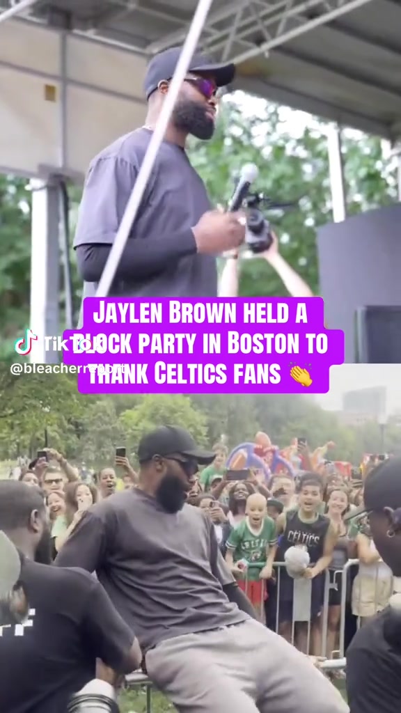 Jaylen Brown hosted a block party in Boston today to say thank you and farewell to Celtics fans