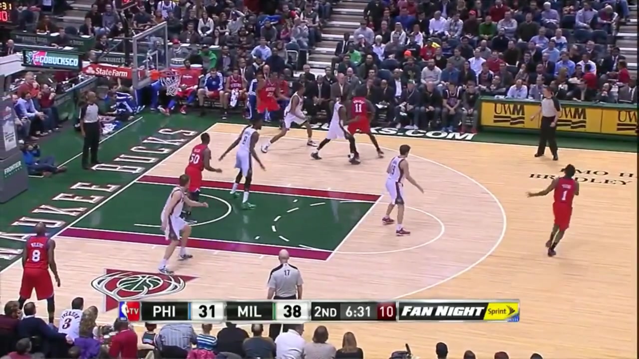 Nick Young with the powerful poster dunk on Larry Sanders with replays 1222013