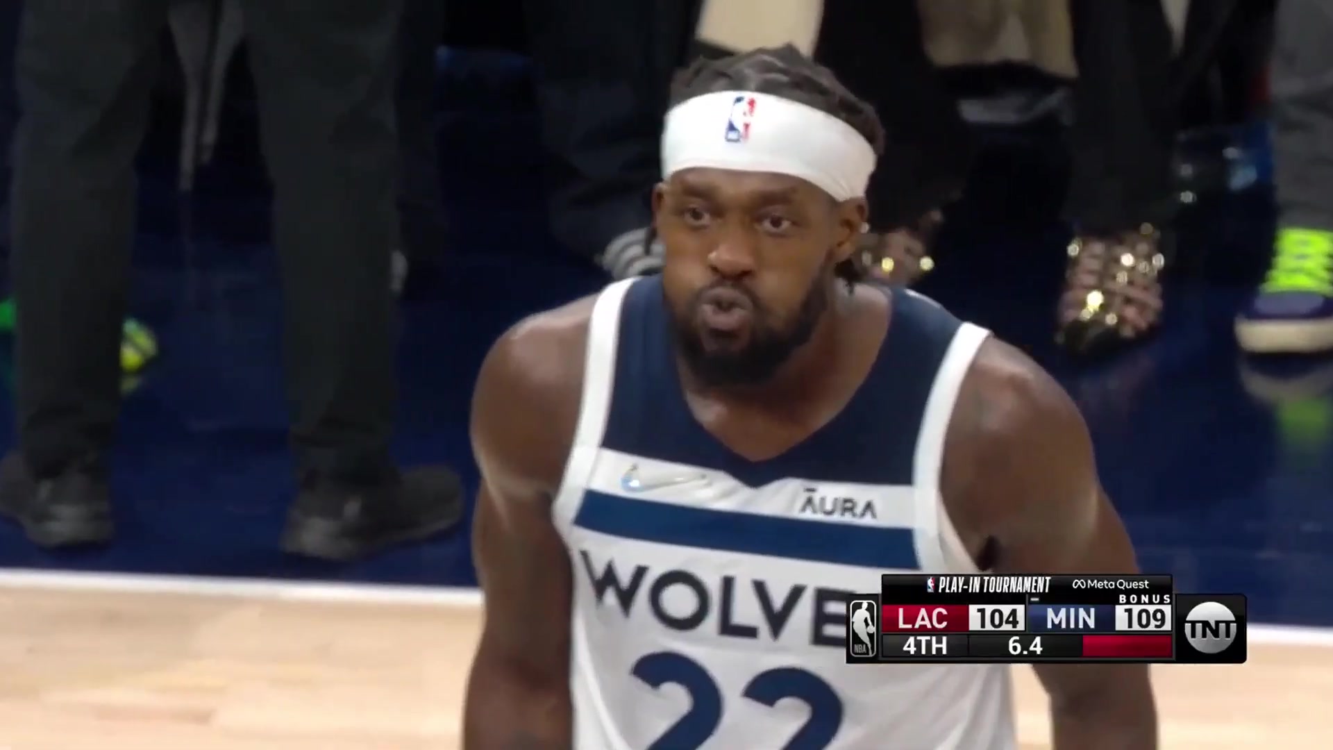 41222 Patrick Beverley celebrates with the play-in win over his former team the LA Clippers