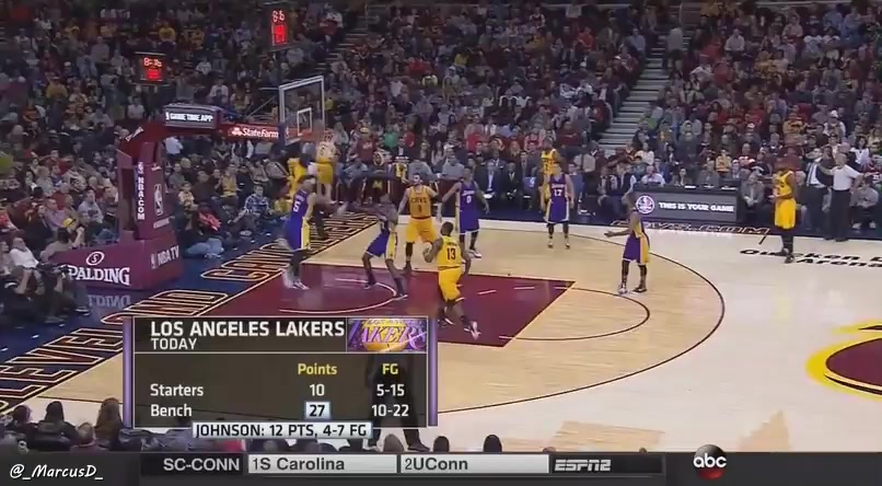 Kyrie Irving on the inbounds play alley oop to Iman Shumpert.