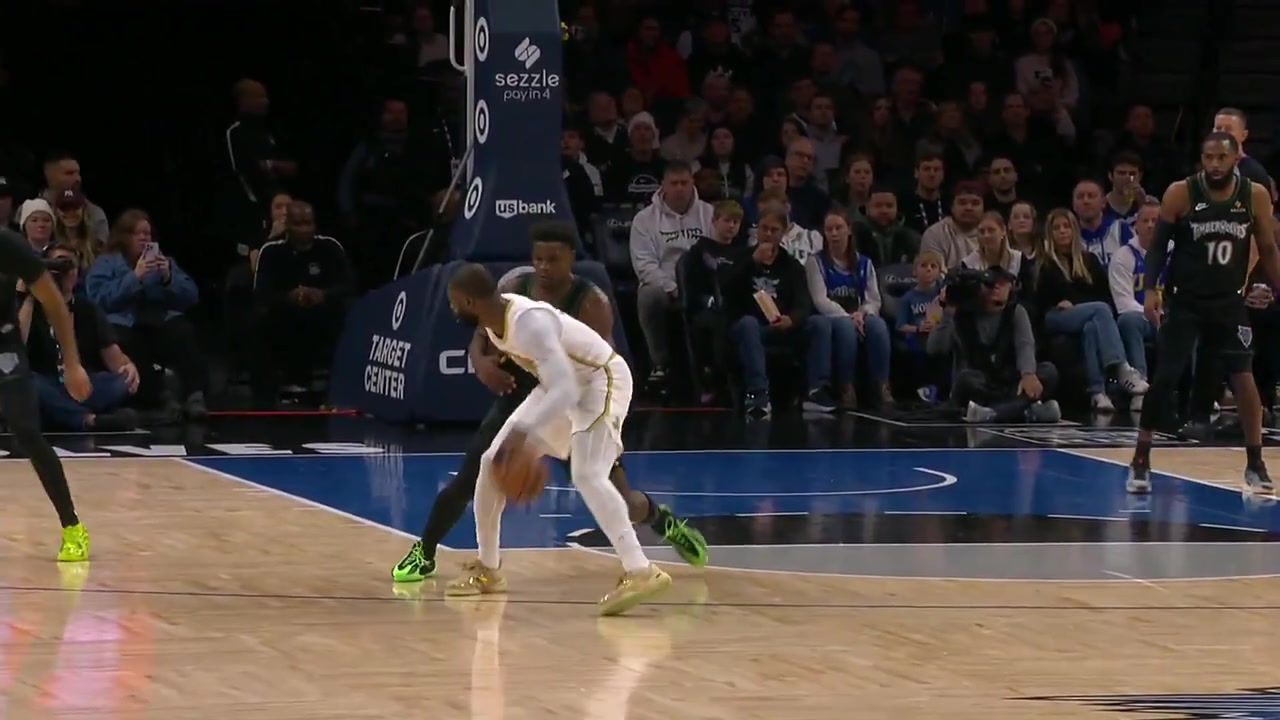 After hitting a shot over Anthony Edwards Jaylen Brown hits him with the too small