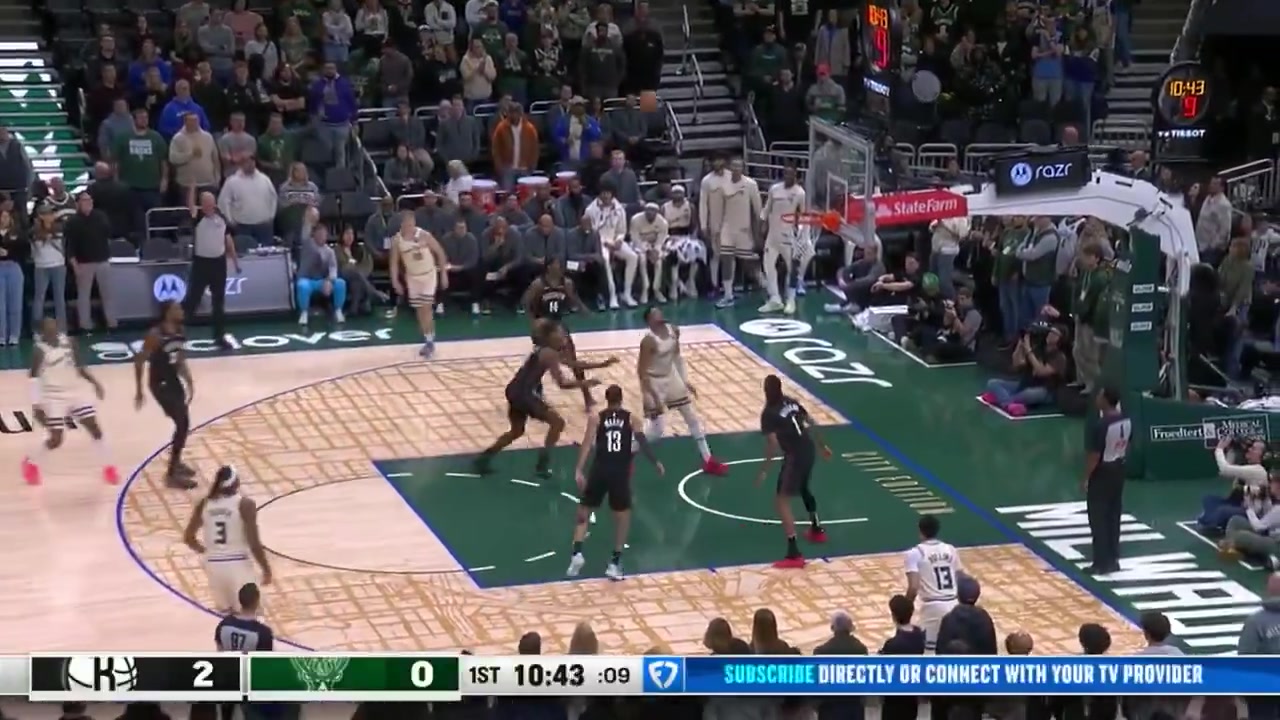 In his first game back since the season opener Kevin Porter Jr hits a three-pointer for his first points