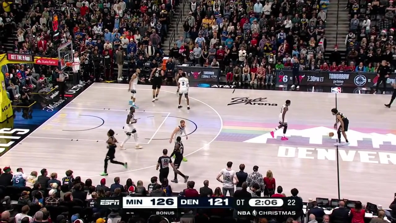 Nikola Jokic with a 3 in overtime to cut the lead to 244 Points for Jokic